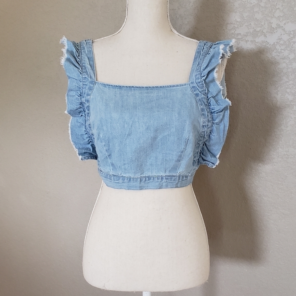 Cooperative denim crop top size Medium - Picture 3 of 8